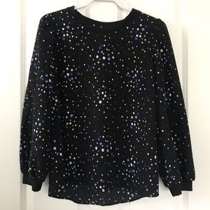 POPSUGAR Polka Dot Printed Rib-Trimmed Top